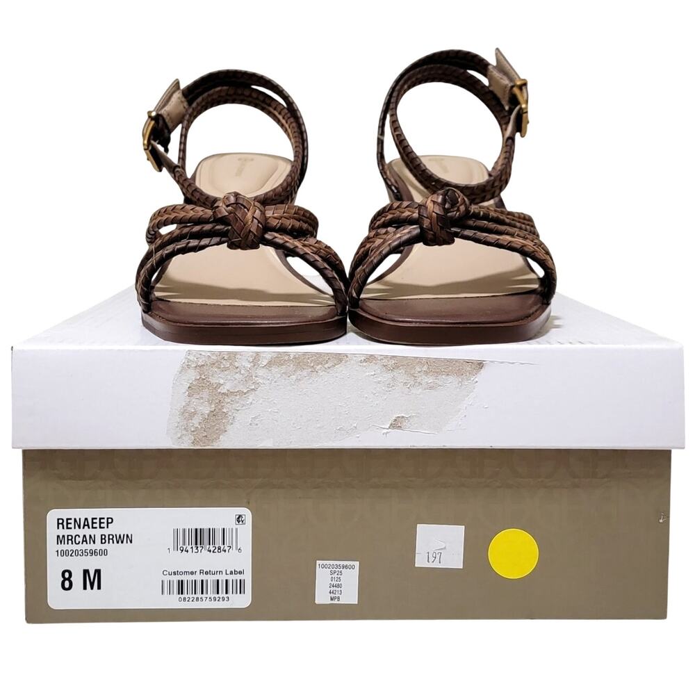 Giani Bernini Women Renaee Woven Ankle Strap Heeled Sandals Size US 8M Brown - Picture 5 of 5